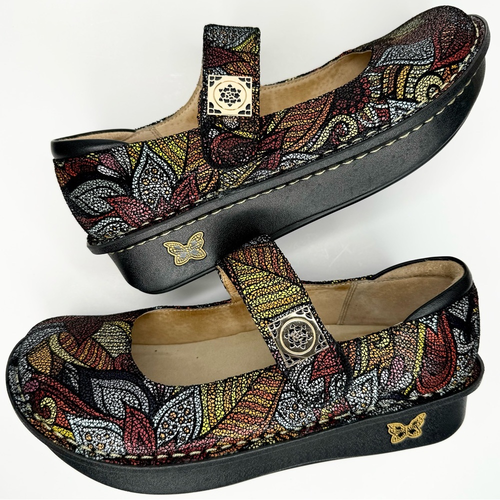 Alegria 37 EU or 7 7.5 US Paloma mary jane black leather dahalia clogs shoes